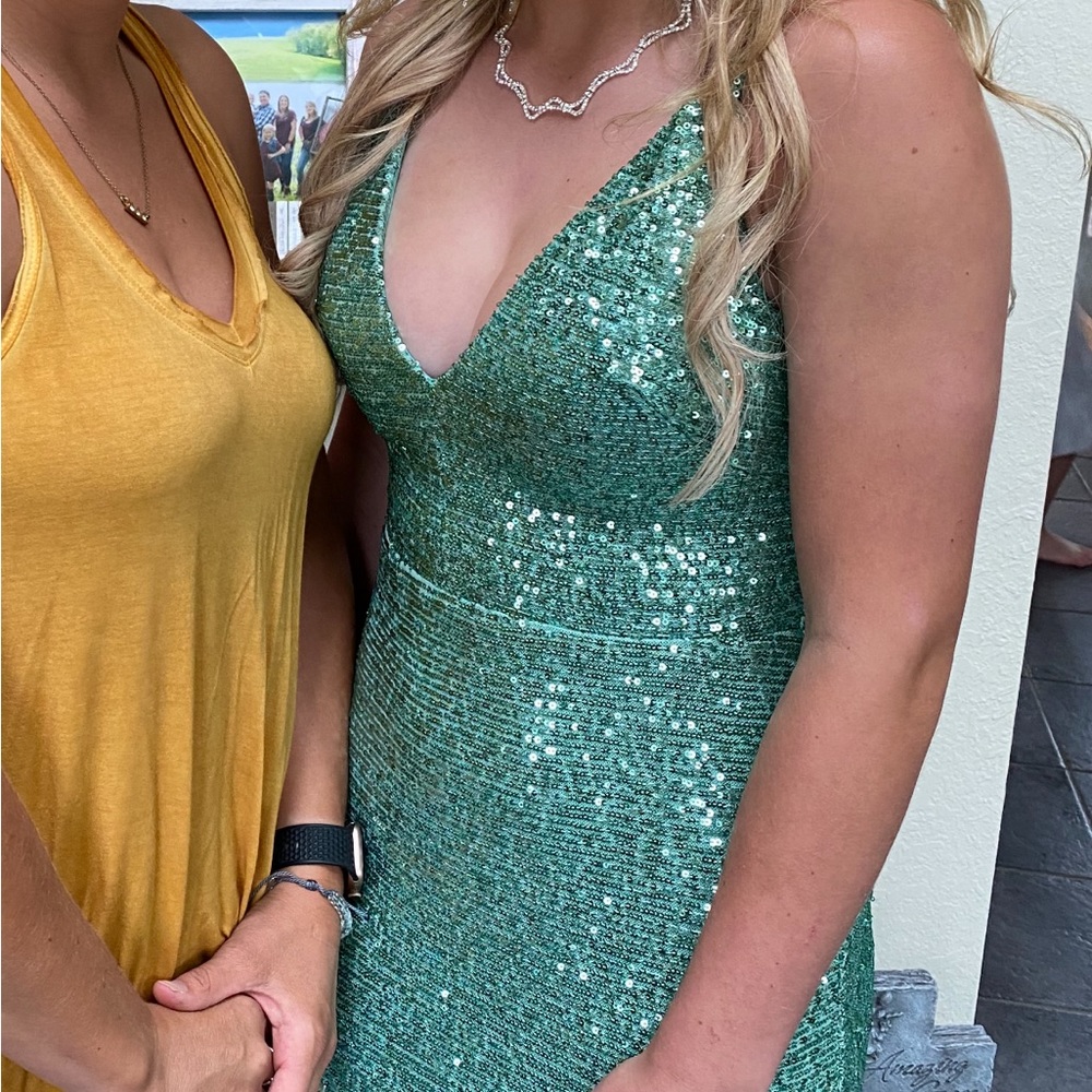 Minty Green/Blue Dear Moon Prom Dress Size 3